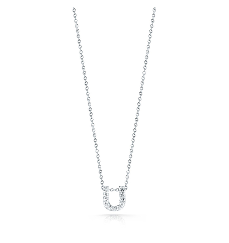 Roberto Coin Tiny Treasures White Gold "Love Letter" Initial Pendant